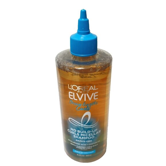 L'oreal Paris Elvive Dream Lengths Curls Micellar Shampoo No Build Up 16.9 Oz. - Picture 1 of 4